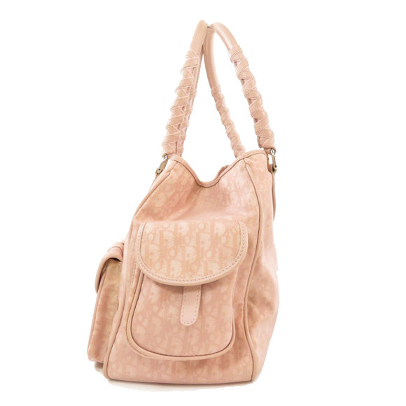 Christian Dior Trotter Pattern Tote Bag Nylon Jacquard Pink - Picture 3 of 9